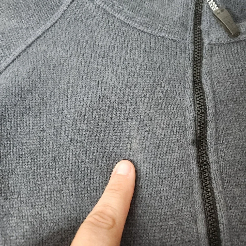 Koppen Fleece Pullover 1/4 Zip Mock Collar Gray‎ Raglan Sleeve Size Large